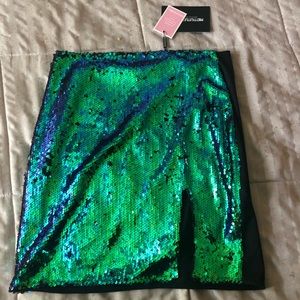 Iridescent Sequin Mini Skirt